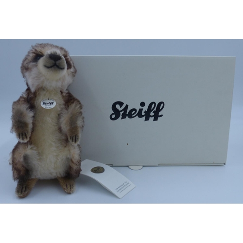 2135 - Steiff 045427 Cockie, yellow label, boxed, H: 19 cm. P&P Group 1 (£14+VAT for the first lot and £1+V... 