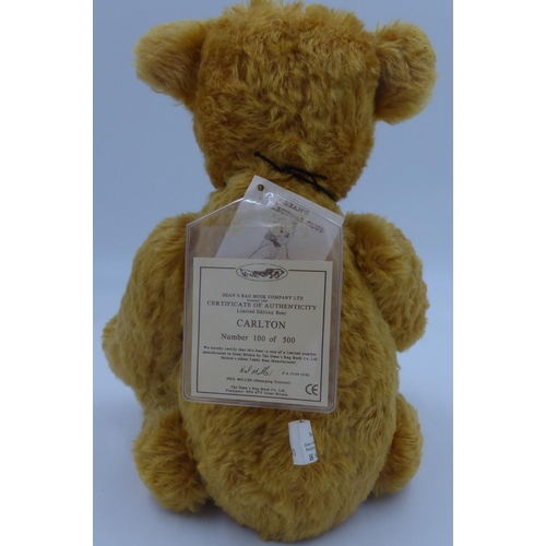 2139 - Deans Carlton bear, 100/500, H: 42 cm. P&P Group 1 (£14+VAT for the first lot and £1+VAT for subsequ... 