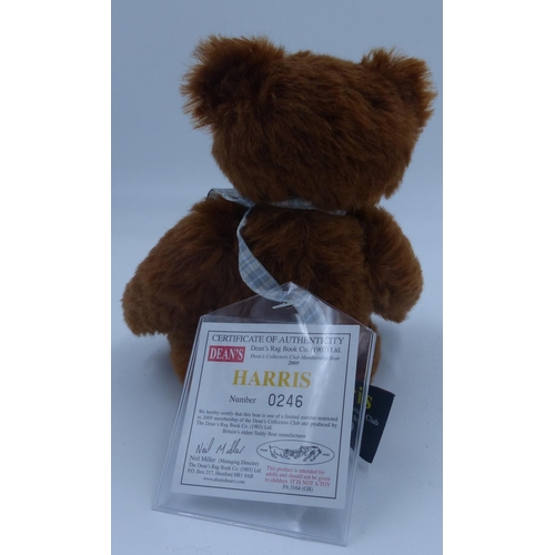 2142 - Deans Harris 2009 membership bear, 0246, H: 24 cm. P&P Group 1 (£14+VAT for the first lot and £1+VAT... 