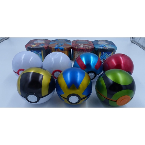 2157 - Very large collection of Pokémon items to include Pokeball tins, tins with cards, boxes, loose cards... 