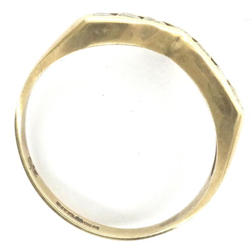 21 - 9ct gold seven stone wishbone ring, size M, 1.7g. P&P Group 1 (£14+VAT for the first lot and £1+VAT ... 