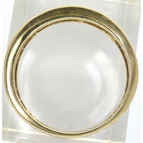 38 - 14ct gold stone set half eternity ring, size N, 2.1g. P&P Group 1 (£14+VAT for the first lot and £1+... 