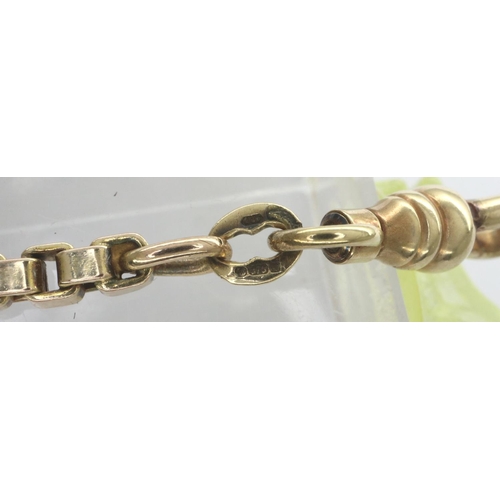 4 - 9ct gold heavy gauge box-link neck chain, L: 50 cm, 19.3g. P&P Group 1 (£14+VAT for the first lot an... 