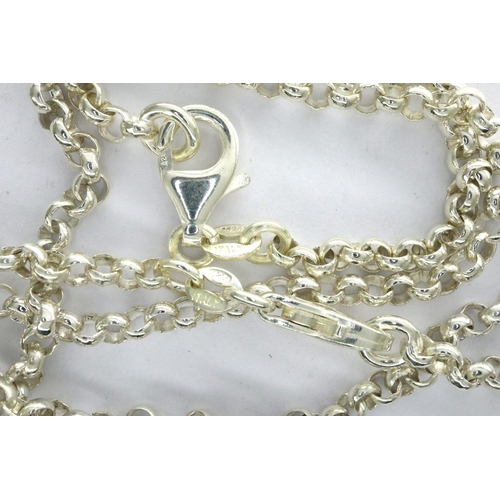 40 - Two 925 silver pendant necklaces to include a heart example, largest chain L: 40 cm, combined 30g. P... 