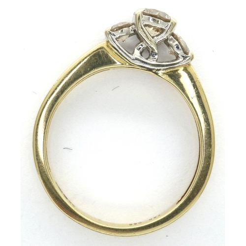 47 - New old stock 18ct gold three stone 0.66cts diamond ring, size M, 3.1g, RRP £2200. P&P Group 1 (£14+... 