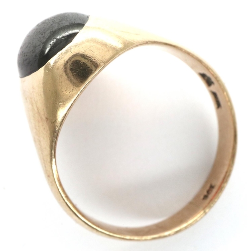 5 - 19th century 9ct gold gents signet ring, set with a large cabochon amethyst, size T, 6.8g. P&P Group... 