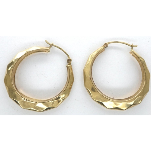 50 - A pair of 9ct gold hoop earrings, combined 2.4g. P&P Group 1 (£14+VAT for the first lot and £1+VAT f... 