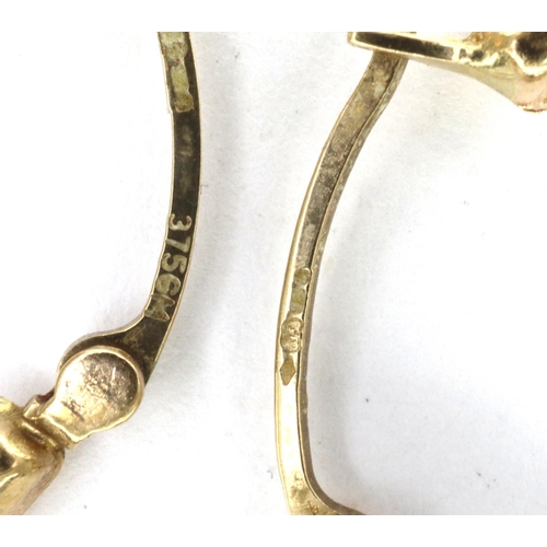 50 - A pair of 9ct gold hoop earrings, combined 2.4g. P&P Group 1 (£14+VAT for the first lot and £1+VAT f... 