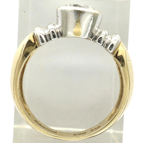 58 - 14ct gold large stone set solitaire dress ring, size M, 4.0g. P&P Group 1 (£14+VAT for the first lot... 