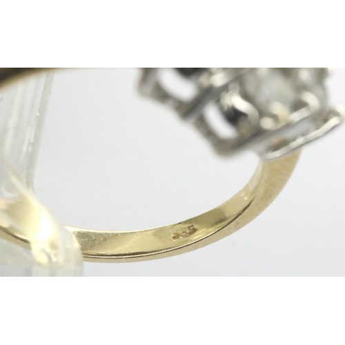 78 - 14ct gold seven stone cluster ring, size N, 3.4g. P&P Group 1 (£14+VAT for the first lot and £1+VAT ... 