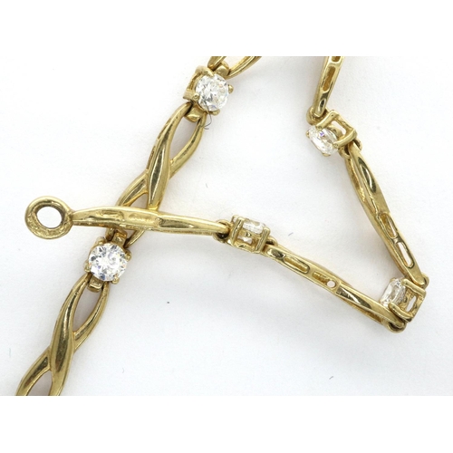 93 - A 9ct gold stone set bracelet, L: 18 cm, 4.4g. P&P Group 1 (£14+VAT for the first lot and £1+VAT for... 