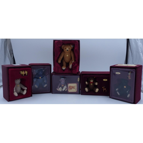 2165 - Six Enesco Steiff bears in very good condition, boxed. P&P Group 1 (£14+VAT for the first lot and £1... 