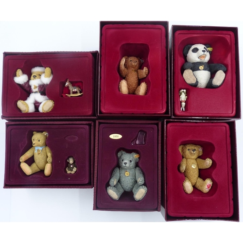 2167 - Six Enesco Steiff bears in very good condition, boxed. P&P Group 1 (£14+VAT for the first lot and £1... 