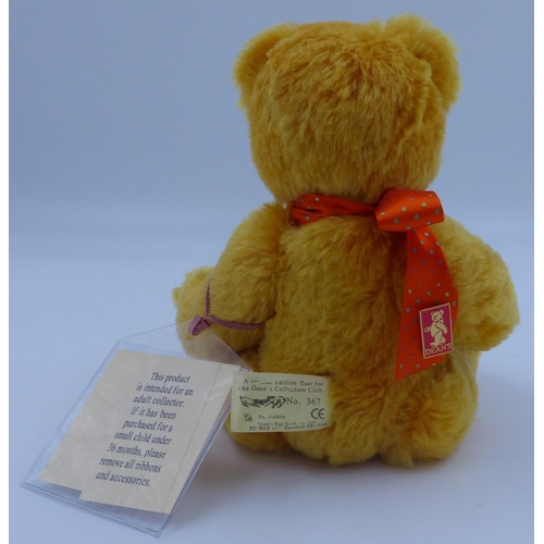 2170 - Deans Rag Book teddy bear circa 2006, production number 367 Hieronymus. P&P Group 1 (£14+VAT for the... 