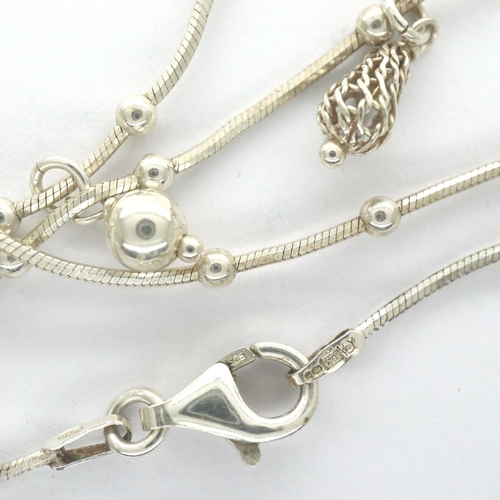 114 - Two 925 silver necklaces, one with multiple chains, largest chain L: 42 cm. P&P Group 1 (£14+VAT for... 