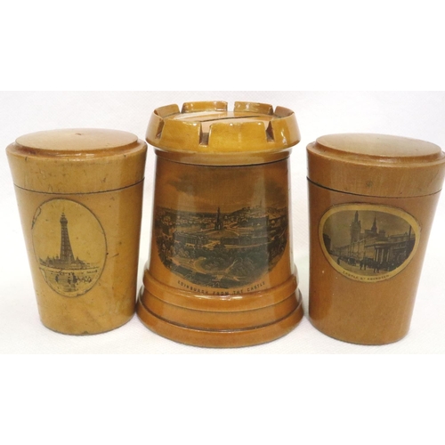 395 - Three Mauchline Ware items, largest H: 80 mm. P&P Group 1 (£14+VAT for the first lot and £1+VAT for ... 