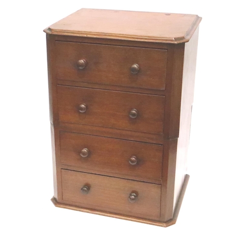 396 - Miniature chest of four short drawers, H: 36 cm. P&P Group 3 (£25+VAT for the first lot and £5+VAT f... 