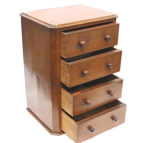 396 - Miniature chest of four short drawers, H: 36 cm. P&P Group 3 (£25+VAT for the first lot and £5+VAT f... 