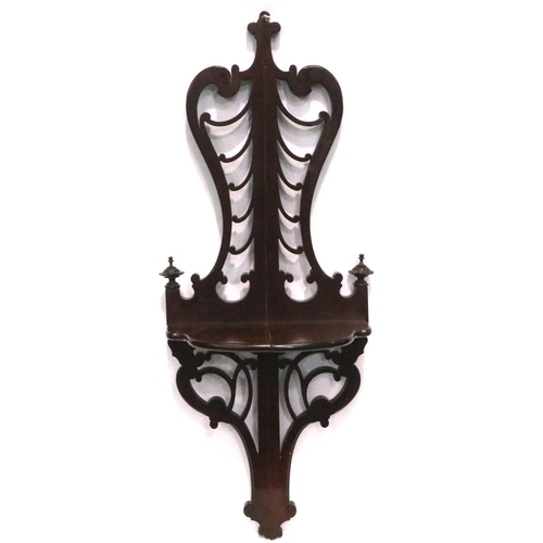 401 - Mahogany carved wall bracket, H: 45 cm. Not available for in-house P&P