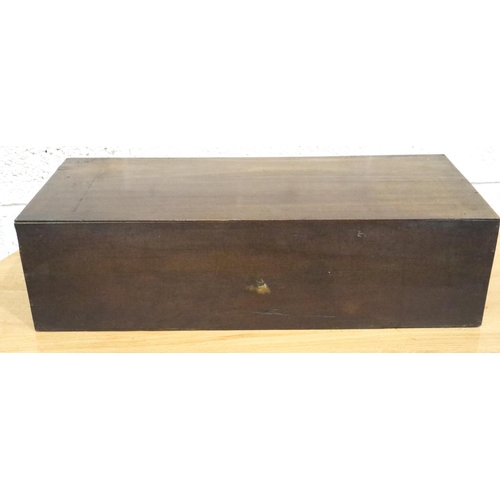 402 - Mahogany ten drawer unusual chest, 62 x 26 x 17 cm H. Not available for in-house P&P