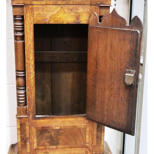 418 - James Northwood Newport: an oak longcase clock with walnut crossbanded case, for restoration, H: 215... 