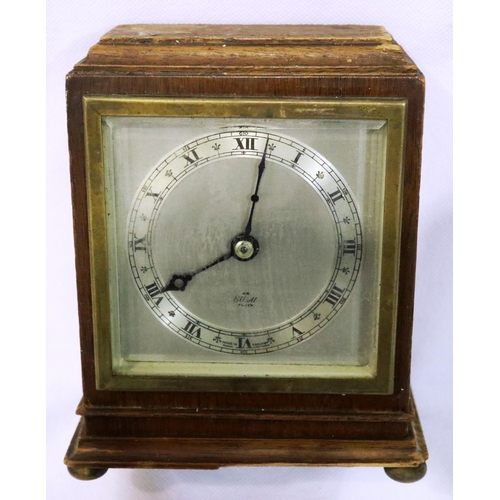 419 - Elliott wooden cased mantel clock, H: 12 cm. Not working at lotting. P&P Group 2 (£18+VAT for the fi... 