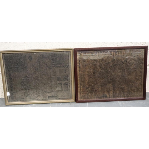 424 - Two discoloured John Crown maps, London and Northumbria, 43 x 52 cm. Not available for in-house P&P