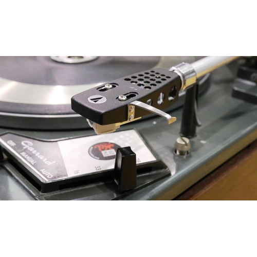 446 - Garrard 60 Mk2 automatic turntable with Audio Technica magnetic cartridge and original cover. Not av... 