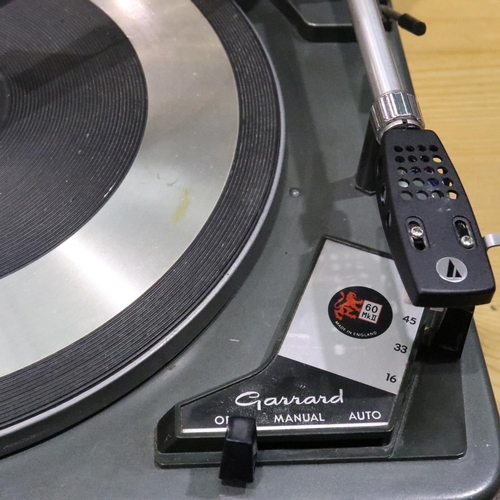 446 - Garrard 60 Mk2 automatic turntable with Audio Technica magnetic cartridge and original cover. Not av... 