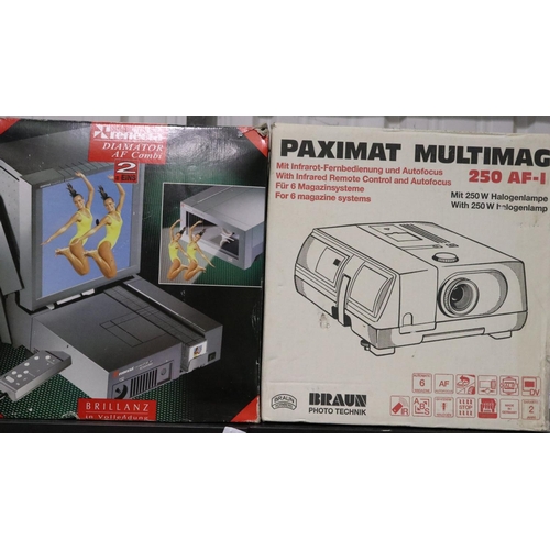 460 - New old stock Reflecta Diamator AF Combi 2 projector and Braun Paximat Multimag 250 AF-1 slide proje... 