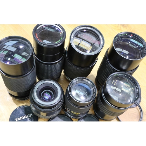 469 - Seven camera lenses including Nikon AF nikkor 35-70 mm 1:3.3-4.5. P&P Group 2 (£18+VAT for the first... 