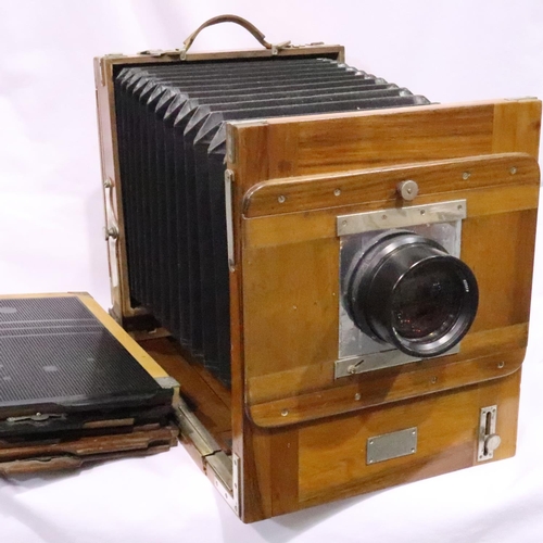 479 - Russian FK-18 x 24 full plate camera with 4.5/300 lens and three plates. P&P Group 2 (£18+VAT for th... 