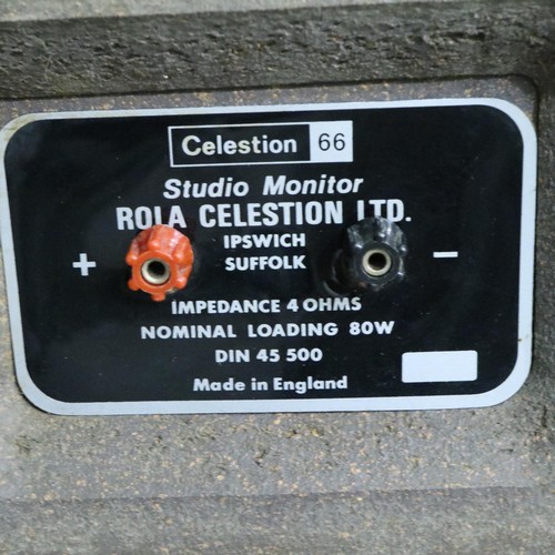 449 - Pair of Celestion 66 professional studio monitor floor standing 80w speakers, H: 102 cm, W: 38 cm. W... 