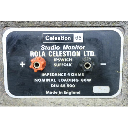 449 - Pair of Celestion 66 professional studio monitor floor standing 80w speakers, H: 102 cm, W: 38 cm. W... 