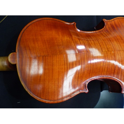 408 - Walter H Mayson two piece back violin, label inside reads Walter H Mayson Manchester pro velones 189... 