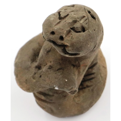 3063 - A Han Dynasty zoomorphic figure of a snake, H: 10 cm. P&P Group 2 (£18+VAT for the first lot and £3+... 