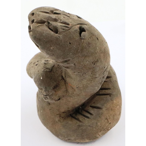 3063 - A Han Dynasty zoomorphic figure of a snake, H: 10 cm. P&P Group 2 (£18+VAT for the first lot and £3+... 