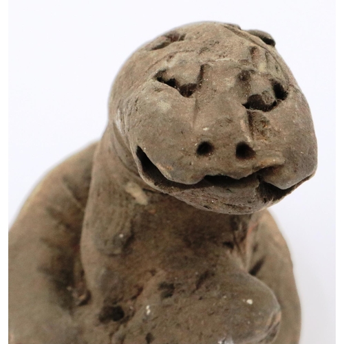 3063 - A Han Dynasty zoomorphic figure of a snake, H: 10 cm. P&P Group 2 (£18+VAT for the first lot and £3+... 