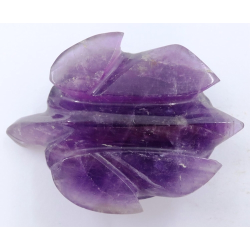 3067 - A Qing Dynasty carved purple jade zoomorphic turtle, L: 5 cm. P&P Group 2 (£18+VAT for the first lot... 