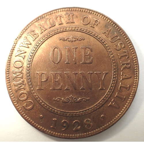 3038 - 1928 Australian Colonial penny of George V, EF condition. P&P Group 0 (£5+VAT for the first lot and ... 