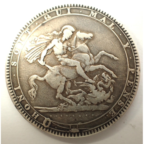 3060 - 1819 silver crown of George III. P&P Group 0 (£5+VAT for the first lot and £1+VAT for subsequent lot... 
