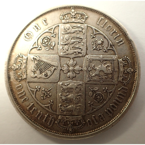 3063 - 1873 Queen Victoria silver florin. P&P Group 0 (£5+VAT for the first lot and £1+VAT for subsequent l... 