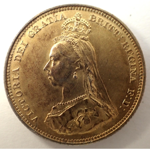 3067 - 1887 Queen Victoria silver shilling, gilt. P&P Group 0 (£5+VAT for the first lot and £1+VAT for subs... 