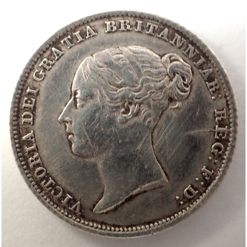 3070 - 1855 Queen Victoria silver sixpence. P&P Group 0 (£5+VAT for the first lot and £1+VAT for subsequent... 