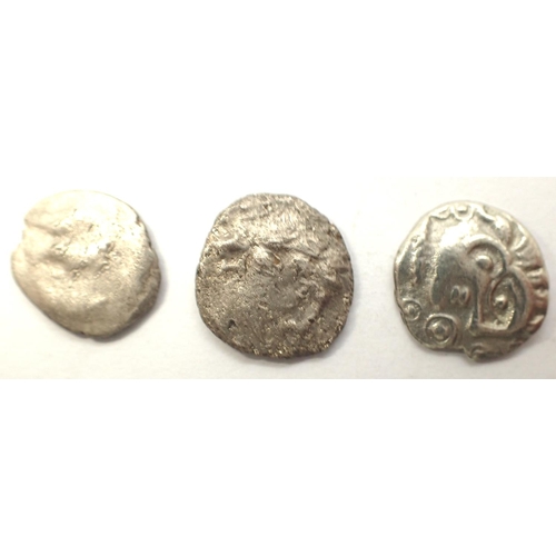 3083 - Circa 100BC - 3 Pritani Celtic Silver units to include Geometric, Eppaticus and Iceni types. P&P Gro... 