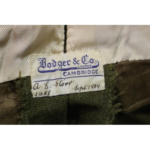 2034 - Bedfordshire and Hertfordshire Regiment WWII period tunic and trousers, dated 1940 and 1939 respecti... 