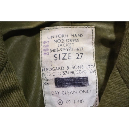 2044 - British number 2 dress uniform, jacket and trousers, size 27. P&P Group 2 (£18+VAT for the first lot... 