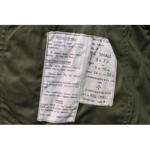 2054 - Vietnam War period Canadian military combat smock and trousers, both size 4, smock has division patc... 