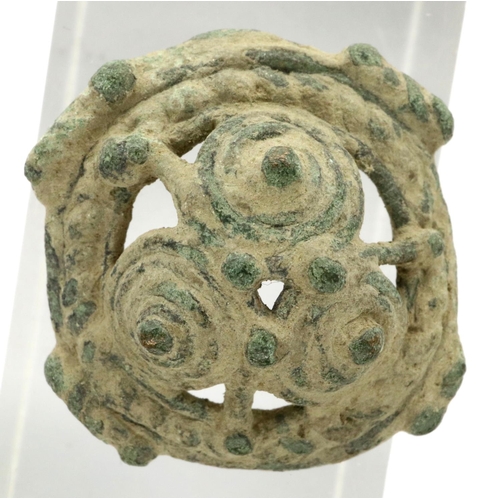 103 - 10th century stylised Anglo Saxon applique fixture, D: 25 mm. P&P Group 0 (£5+VAT for the first lot ... 