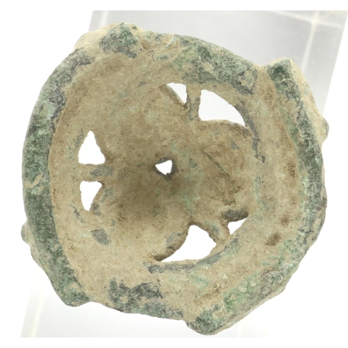 103 - 10th century stylised Anglo Saxon applique fixture, D: 25 mm. P&P Group 0 (£5+VAT for the first lot ... 